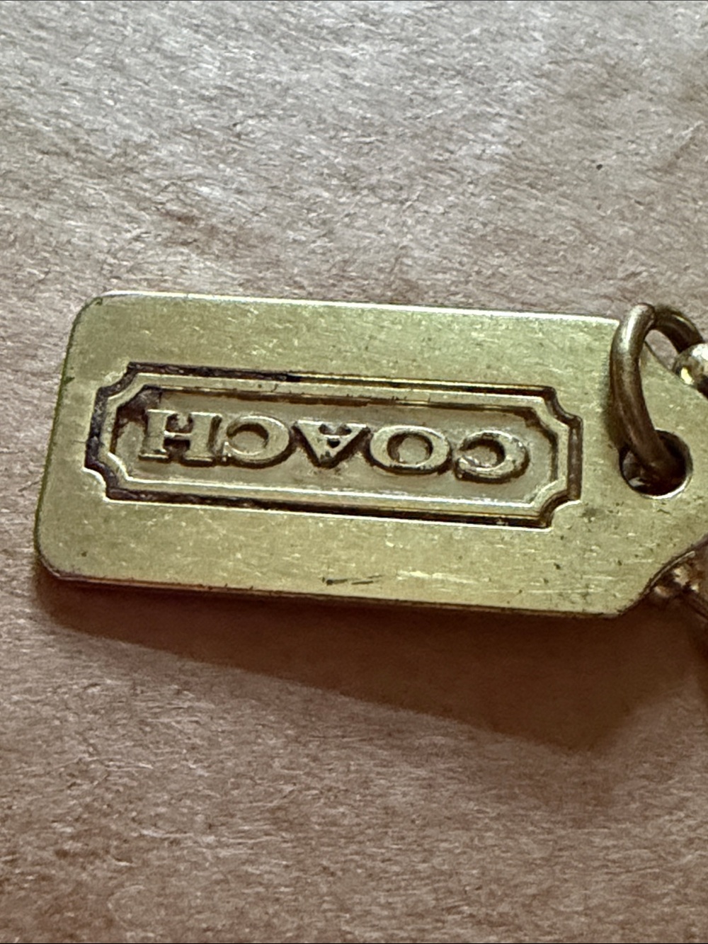 Coach Gold Tone Keychain Tag with White Leather Tag - Picture 8 of 8